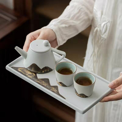 Stačiakampis keraminis kiaušinių padėklo padėklas Dekoratyvinė lėkštė Svetainė Virtuvės padėklas Padėklas Maistas Vintage Dienblad Arbatos priedai Dovana
