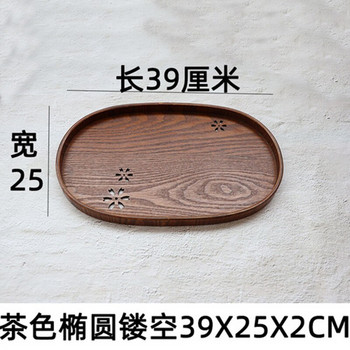Обикновени подноси за чай Японски дървени кръгли правоъгълни подноси за хотелски чай за вечеря с плодове Домашно плато Декоративни подноси за чай Gongfu