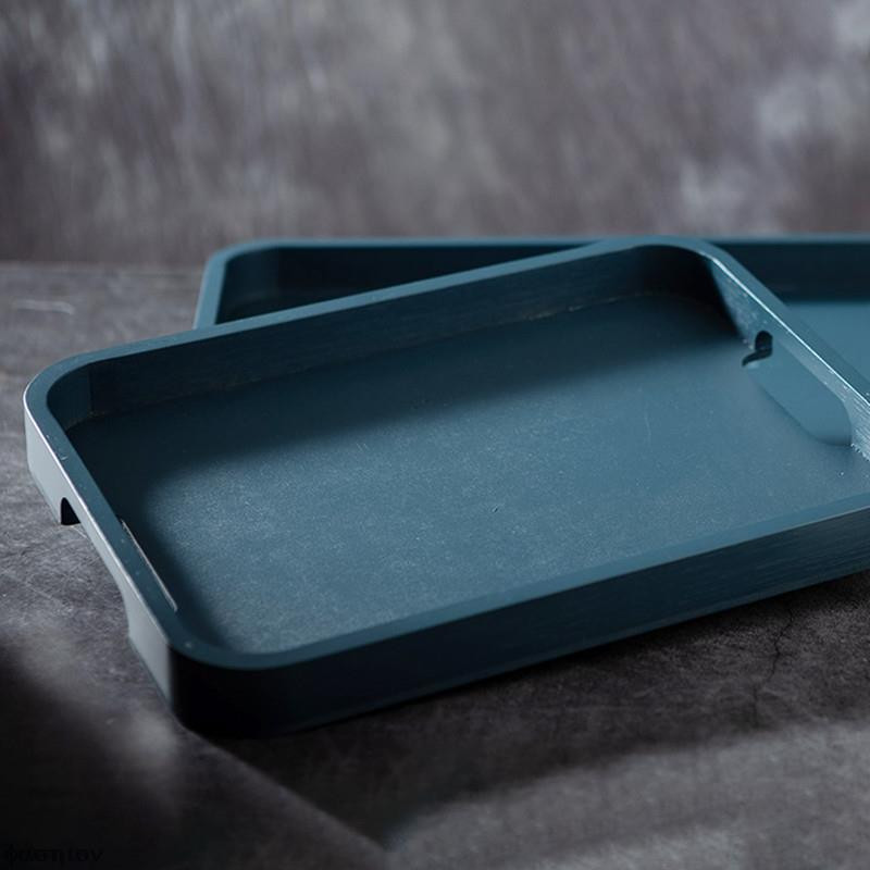 Bambusz fa négyszögletes teástálca tömör fa tálcák tálalótálca Kung Fu teáscsésze tálca fából készült szállodai vacsoratálca Morandi