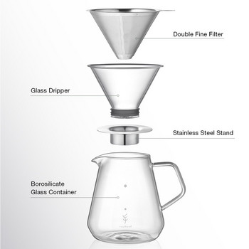 SOULHAND Glass Coffee Pot Dripper Moka Tea Maker Percolator Barista Tools Espresso Εγχειρίδιο Βραστήρας Teapot Pour Over Coffee Dripper