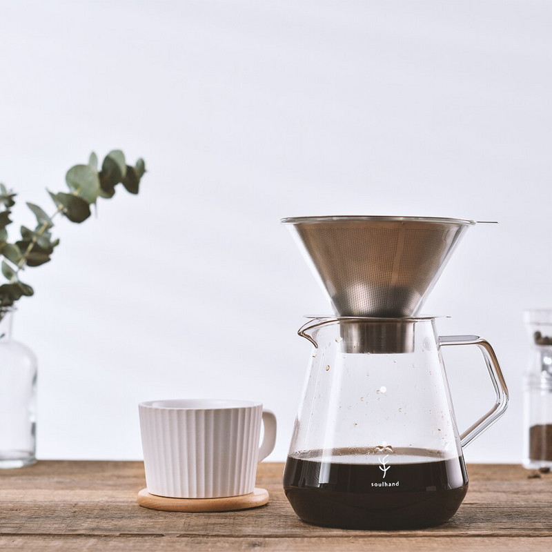 SOULHAND Sklenená kanvica na kávu Dripper Moka čajník Perkolátor Barista Nástroje Espresso Manuálna kanvica Kanvica na čaj Pour Over Coffee Dripper