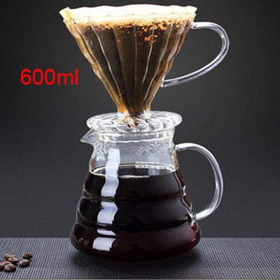 YRP 360 ml 450 ml 800 ml V60 pilamas ant stiklinės kavos serverio grafinas lašinamas puodelis kavos virdulys alaus daryklos Barista perkoliatorius skaidrus įrankis