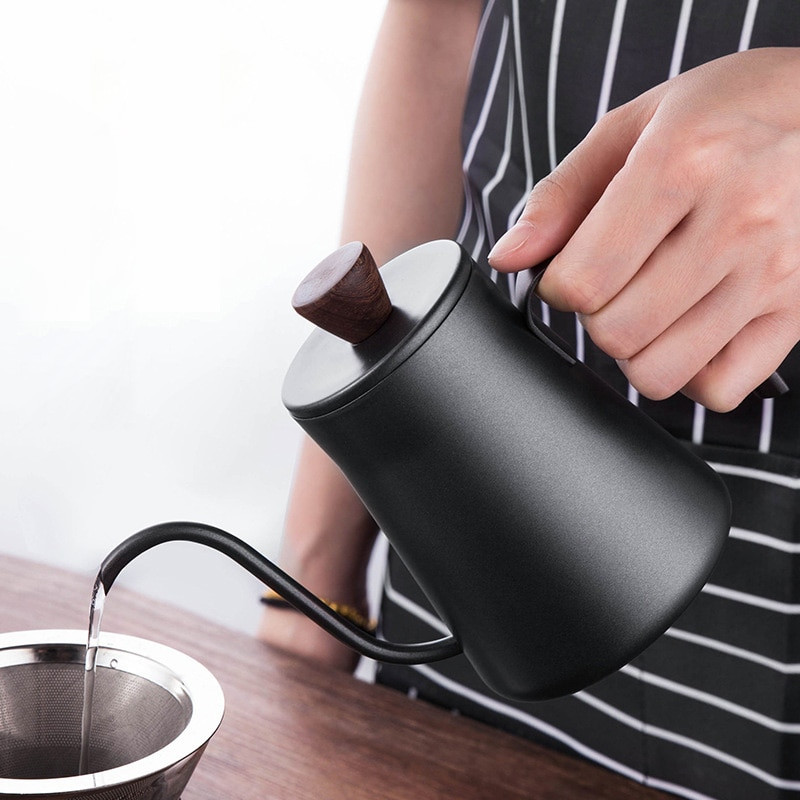 Prenosný kávovar z nehrdzavejúcej ocele, espresso, nalievanie cez kávu, kanvica s husím krkom, kanvica s dlhým hrdlom, kávová kanvica na čaj, náradie pre baristu