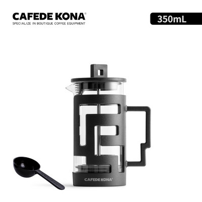 Cafede Kona Presă Franceză Presă de cafea Aparat de cafea ceai Oală de cafea din sticlă Plasă din oțel inoxidabil de înaltă densitate Sticlă rezistentă la căldură
