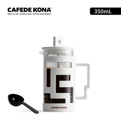 Cafede Kona Presă Franceză Presă de cafea Aparat de cafea ceai Oală de cafea din sticlă Plasă din oțel inoxidabil de înaltă densitate Sticlă rezistentă la căldură