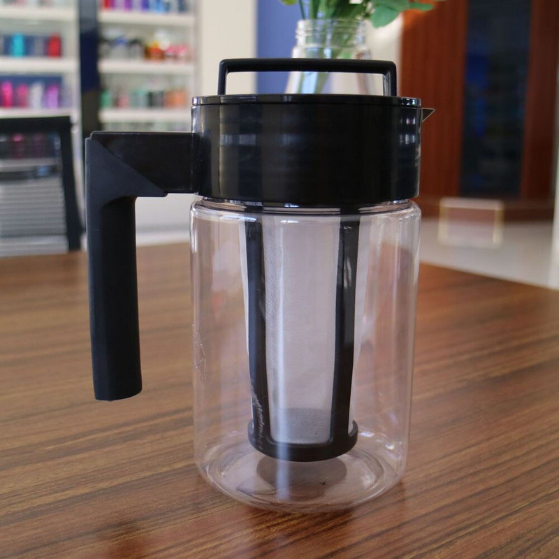 Kanvica na kávu, protišmyková domácnosť, 900 ml studenovarná kávovar, vzduchotesná silikónová rukoväť, silikónová rukoväť, kanvica na kávu