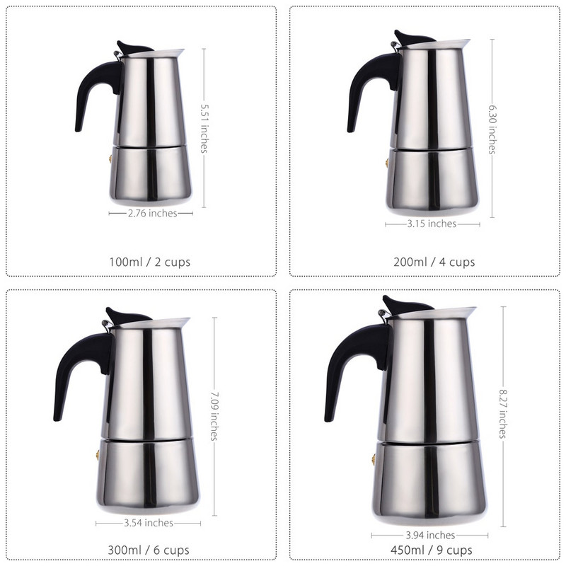 Oală de cafea Accesorii pentru cafea Aparat de espresso Percolator Arată Filtru de cafea Percolator de băuturi Oală din oțel inoxidabil din aluminiu