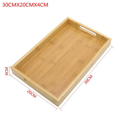 Bambusový čajový tácok Gongfu, ovocný tácok, obdĺžnikový tácok, kuchynský čajový tácok na raňajky