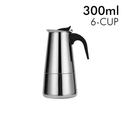Кафеварка от неръждаема стомана Moka Еспресо Кафеварка Кафеварка Кафемашина Перколатор Печка Кафеварка Италианска кафе машина 100/200/300/450 ml