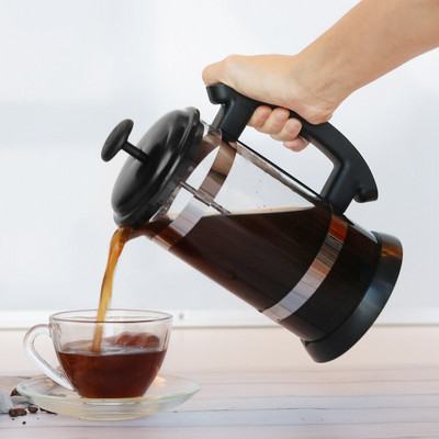 Icafilas 1000ml French Press Kavos/arbatos aparatas Kavos puodas Kavos virimo aparatas Virdulys Stiklo termosas patalpose, Namų biure Kavos gėrimai