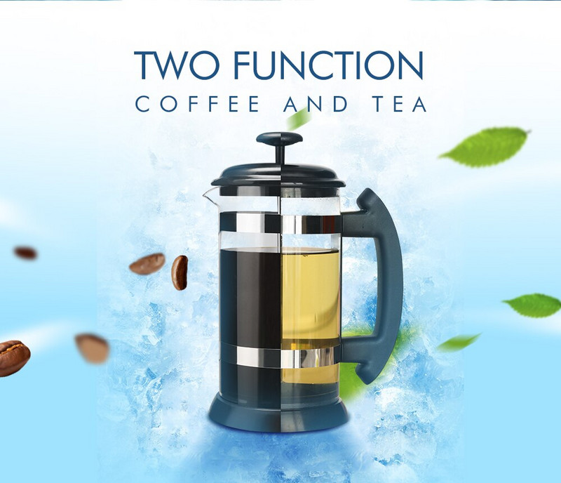 Icafilas 1000ML French Press Kávovar/čajník Kávovar Kanvica Sklenená termoska Do interiéru, do domácej kancelárie Kávové náplne