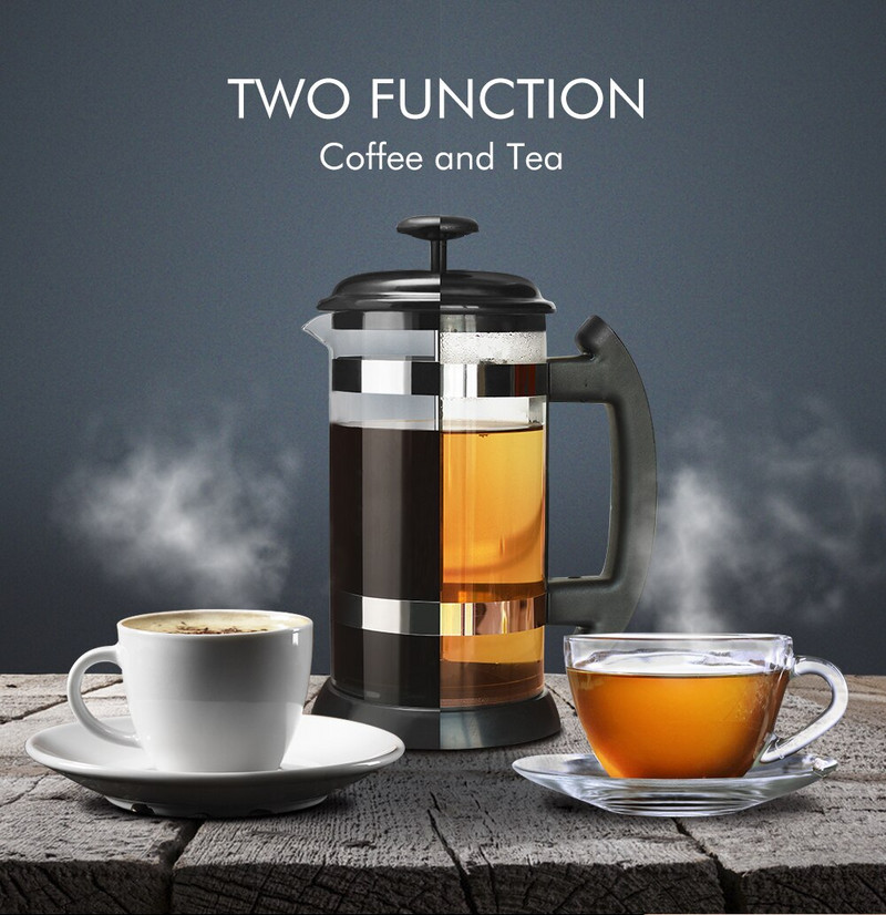 Icafilas 1000ML French Press Kávovar/čajník Kávovar Kanvica Sklenená termoska Do interiéru, do domácej kancelárie Kávové náplne