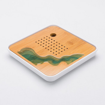 Δίσκος τσαγιού μελαμίνη + μπαμπού Δίσκος αποθήκευσης νερού Μοντέρνο σετ τσαγιού Τραπέζι τσαγιού Zen Δίσκος Ορθογώνιος Παραδοσιακός Πίνακας Μπαμπού Κινέζικα Te