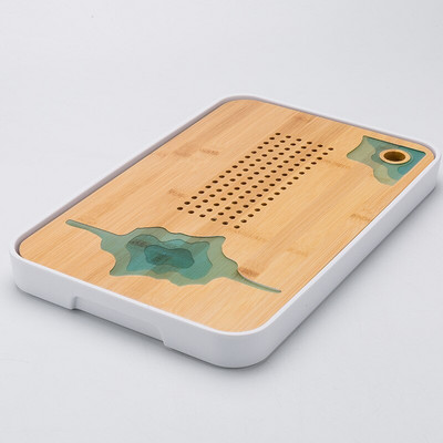 Melamin + bambusz teatálca víztároló tálca Modern teáskészlet teásasztal Zen tálca téglalap alakú hagyományos bambusz tábla kínai te