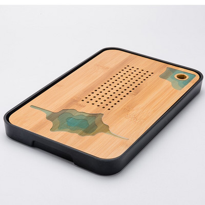 Melamin + bambusz teatálca víztároló tálca Modern teáskészlet teásasztal Zen tálca téglalap alakú hagyományos bambusz tábla kínai te