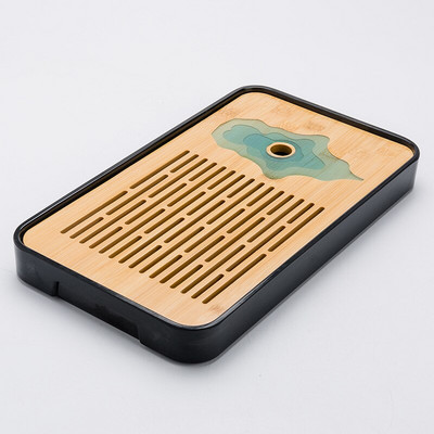 Melamin + bambusz teatálca víztároló tálca Modern teáskészlet teásasztal Zen tálca téglalap alakú hagyományos bambusz tábla kínai te