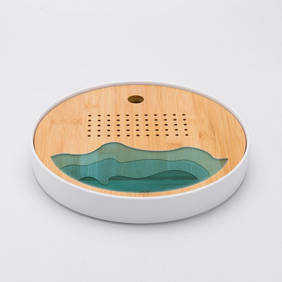 Melamin + bambusz teatálca víztároló tálca Modern teáskészlet teásasztal Zen tálca téglalap alakú hagyományos bambusz tábla kínai te