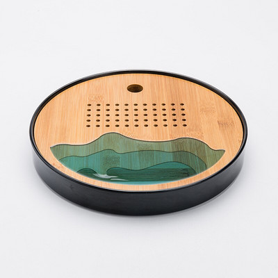 Melamin + bambusz teatálca víztároló tálca Modern teáskészlet teásasztal Zen tálca téglalap alakú hagyományos bambusz tábla kínai te