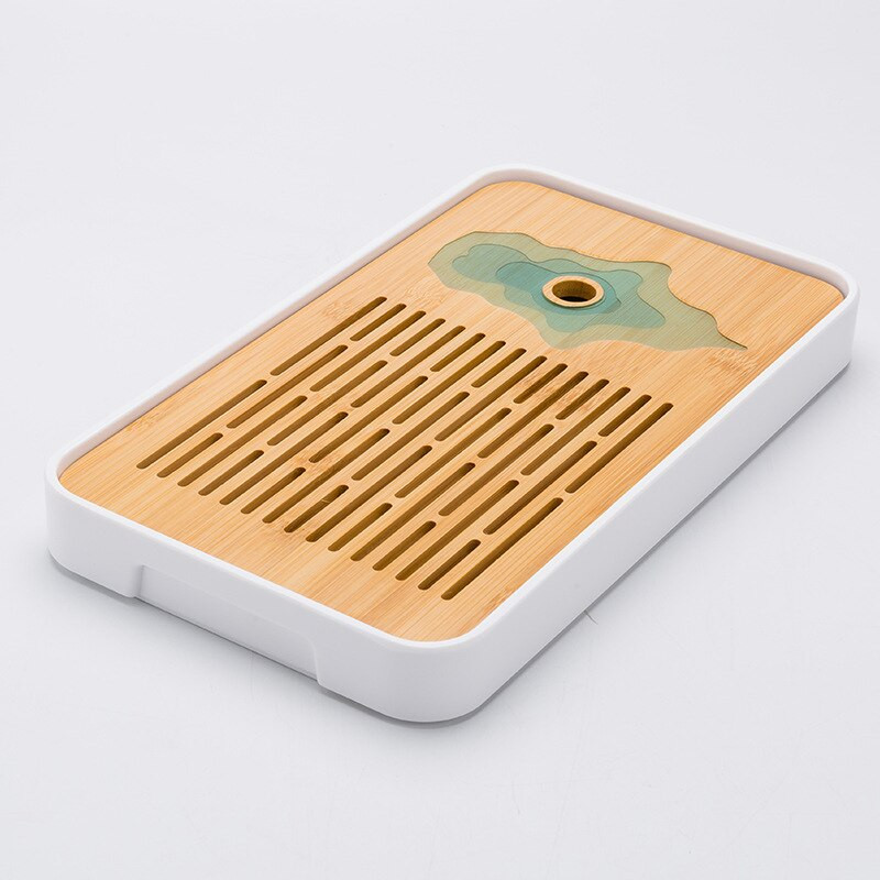 Melamin + bambusz teatálca víztároló tálca Modern teáskészlet teásasztal Zen tálca téglalap alakú hagyományos bambusz tábla kínai te