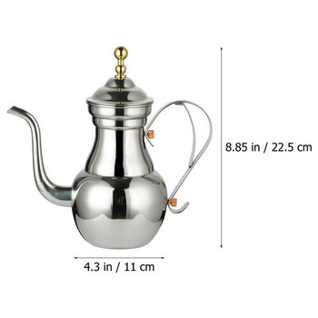 Μέσης Ανατολής Arabic Teapot Sliver Χρυσό από ανοξείδωτο ατσάλι Χήνα τσαγιού Pour Coffee Tea Tea Filter Strainer Pot Environmental