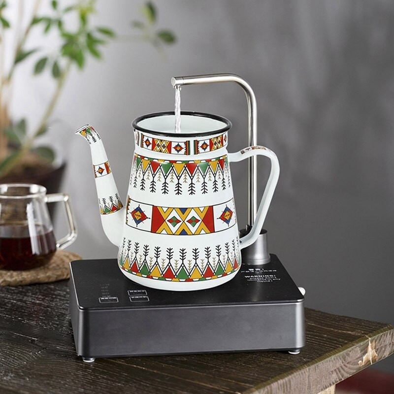 1,2 l emalio kavos puodo užpylimas ant pieno vandens ąsotis Barista arbatinukas virdulys dujinei viryklei ir indukcinei viryklei