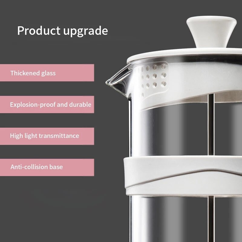Prenosný manuálny kávovar French Press, ručný filter, sklenený čajník, kávovar, perkolátor, kávový riad
