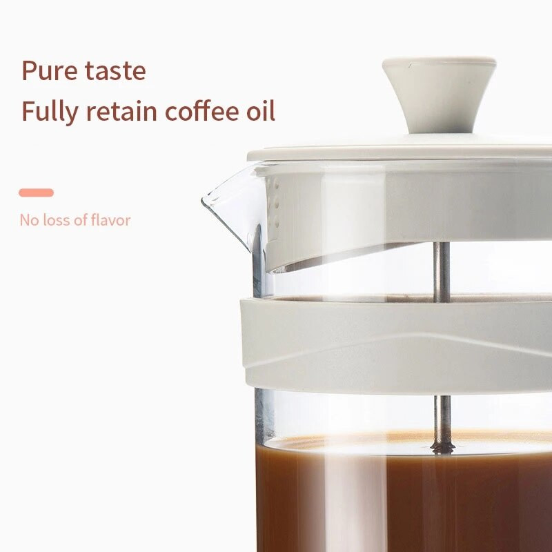 Prenosný manuálny kávovar French Press, ručný filter, sklenený čajník, kávovar, perkolátor, kávový riad