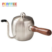 Lašinamasis virdulys Kavos arbatos puodas nerūdijančio plieno žąsies kaklelio snapelis Lašinamasis kavos virdulys su medine rankena Kavos arbatinukas 500 ml