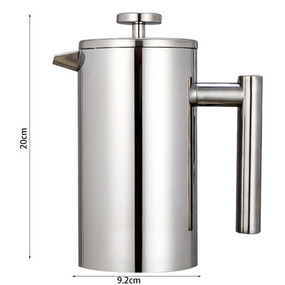 1000ml kávovar z nehrdzavejúcej ocele, espresso French Press kávovar, 350/800ML dvojstenný izolovaný kávovar na čaj