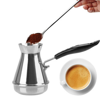 Σκεύη καφέ για τήξη βουτύρου Τουρκική καφετιέρα Ευρωπαϊκή μακρά λαβή Moka Pot από ανοξείδωτο ατσάλι Εργαλεία κουζίνας
