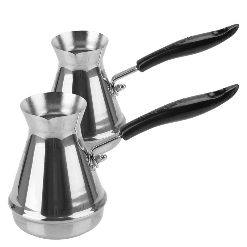 Vajolvasztó edény kávés edények török kávés edény európai hosszú nyelű Moka edény rozsdamentes acél konyhai eszközök