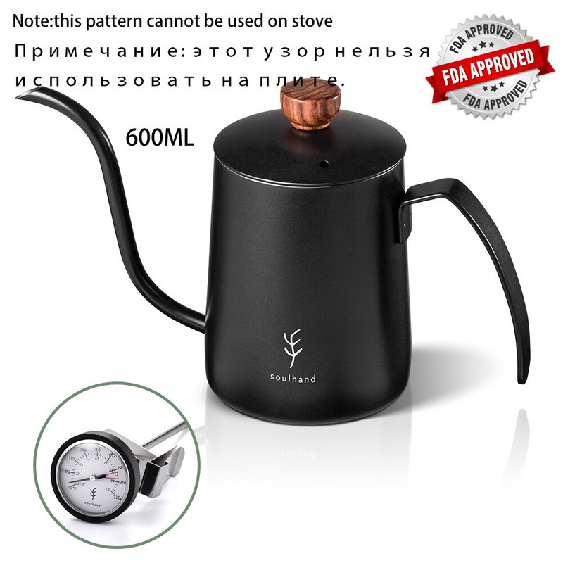 SOULHAND Kávovar na espresso, moka kanvica, husí krk, kávovar z nehrdzavejúcej ocele, potravinárska trieda, odkvapkávacia kanvica s labutím krkom