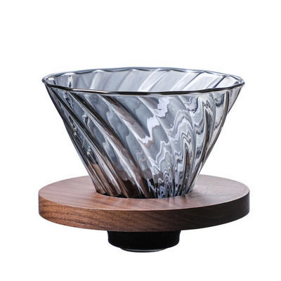Kávová súprava V60, kávovar, sklenený odkvapkávač s filtračnou sadou 500 ml, drevená rukoväť s ochranou proti obareniu, cezva, kávový riad, špecializovaný nástroj pre baristu