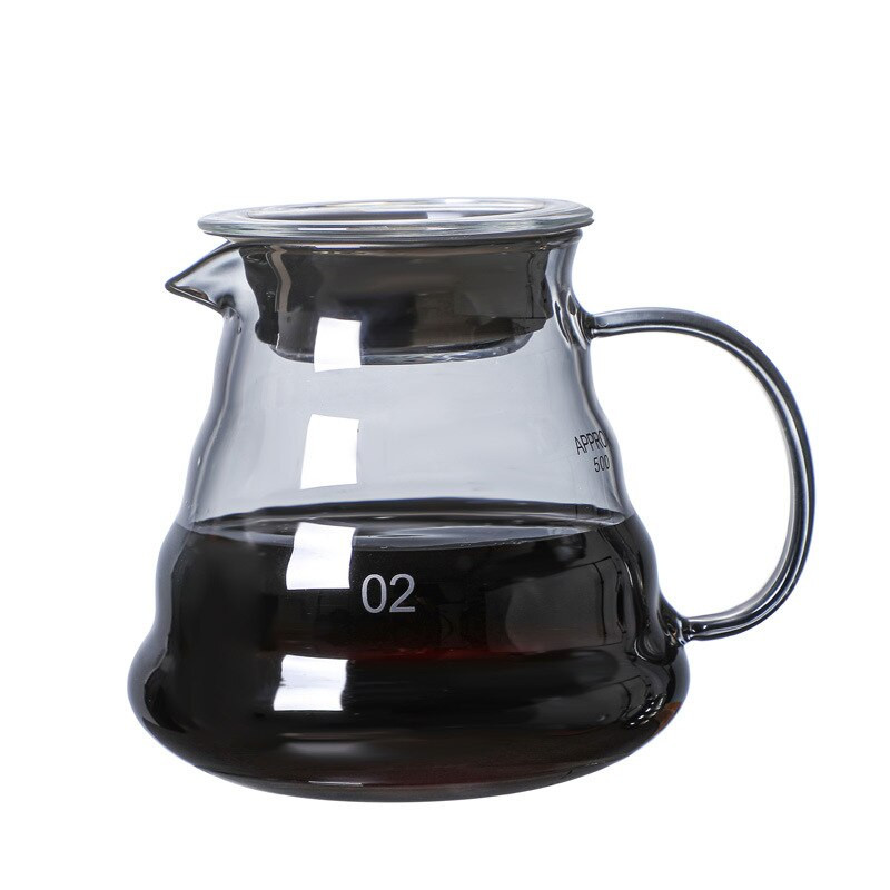 Kávová súprava V60, kávovar, sklenený odkvapkávač s filtračnou sadou 500 ml, drevená rukoväť s ochranou proti obareniu, cezva, kávový riad, špecializovaný nástroj pre baristu