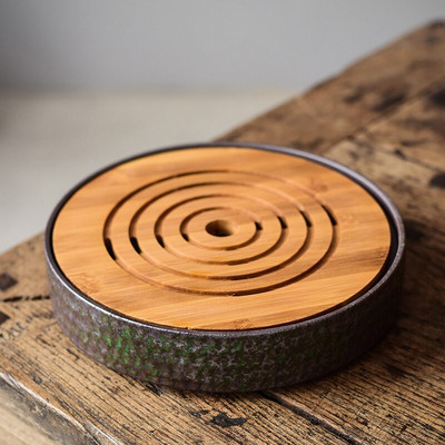 pladnjevi za čaj od prirodnog bambusa i keramike stolić za čaj ručno izrađeni pladnjevi za posluživanje pribor