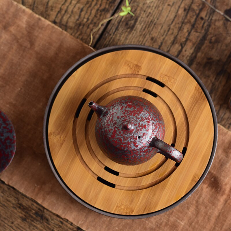 pladnjevi za čaj od prirodnog bambusa i keramike stolić za čaj ručno izrađeni pladnjevi za posluživanje pribor