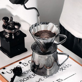 V60 Филтърна чаша за кафе Кафе, ръчно изработена филтърна чаша от една част Кафе уред за конус от природата Комплект филтърна хартия за кафе