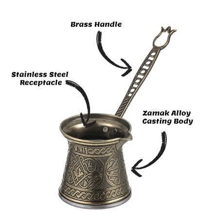 Турска кафемашина Мока меден цвят, цинк и стомана, арабска мароканска кафемашина Автентична класическа здрава декорация