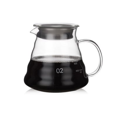 Sklenená kanvica na kávu s objemom 350 ml, 600 ml a 800 ml, izolovaná rukoväť pre udržanie čerstvej kávy a prekvapkávacej kanvice