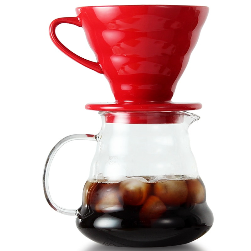 Sklenená kanvica na kávu s objemom 350 ml, 600 ml a 800 ml, izolovaná rukoväť pre udržanie čerstvej kávy a prekvapkávacej kanvice