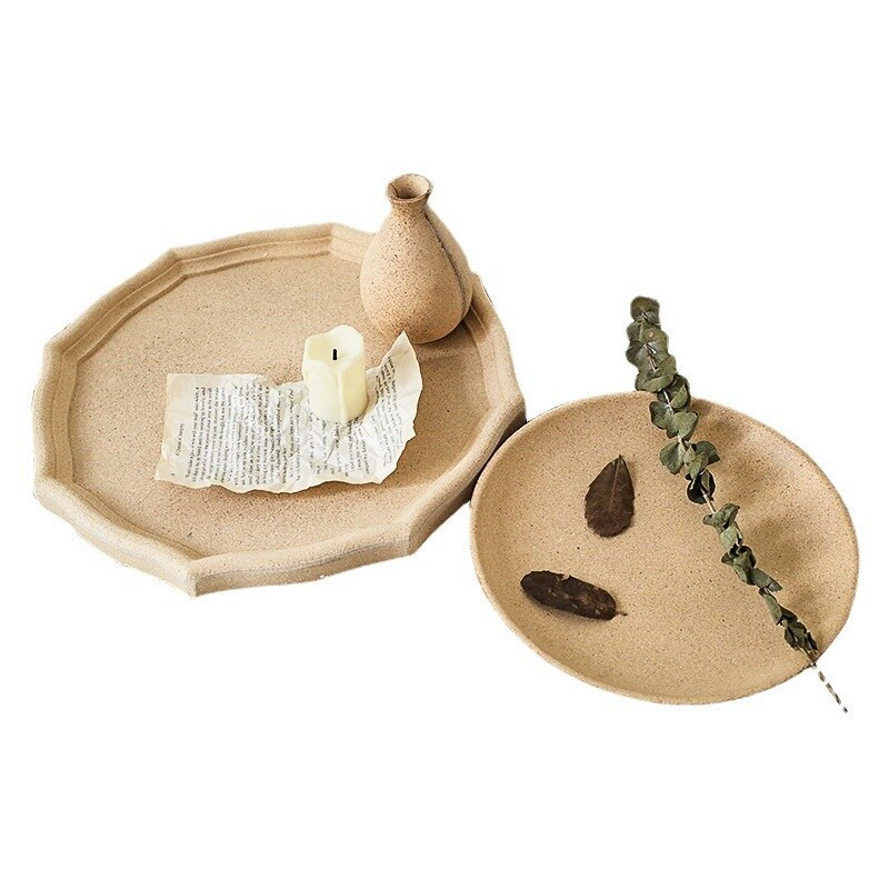 INS stílusú fa Retro do régi tányér gyümölcs edények csészealj teástálca desszert vacsora tányér étkészlet reggeli kenyértál