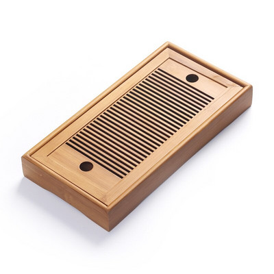 Bambusz teástálca Háztartási téglalap alakú Modern Egyszerű Kis Bambusz Víztároló Négyzet alakú teáskészlet Teatálca dropshipping