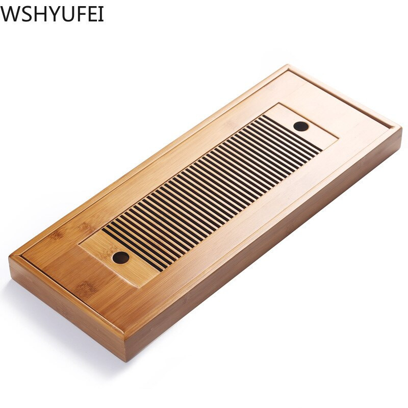 Bambusz teástálca Háztartási téglalap alakú Modern Egyszerű Kis Bambusz Víztároló Négyzet alakú teáskészlet Teatálca dropshipping