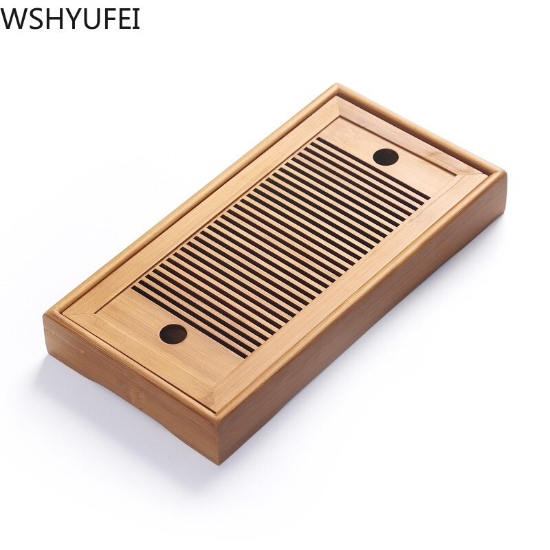 Bambusz teástálca Háztartási téglalap alakú Modern Egyszerű Kis Bambusz Víztároló Négyzet alakú teáskészlet Teatálca dropshipping