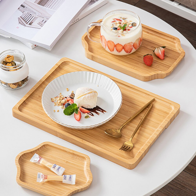 1 buc. tavă din bambus farfurie din bambus farfurie din lemn pentru acasă.