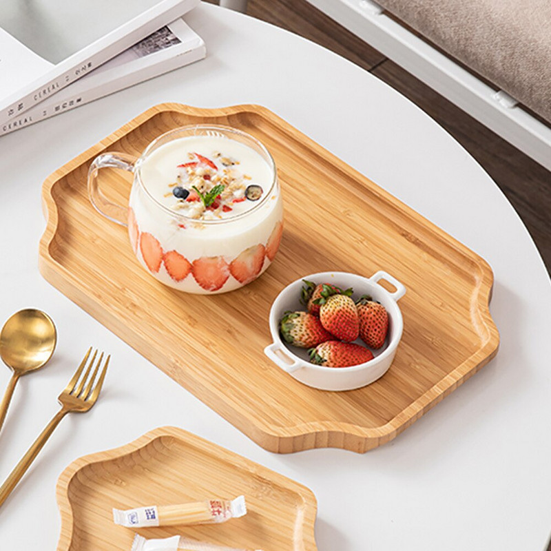 1 buc. tavă din bambus farfurie din bambus farfurie din lemn pentru acasă.