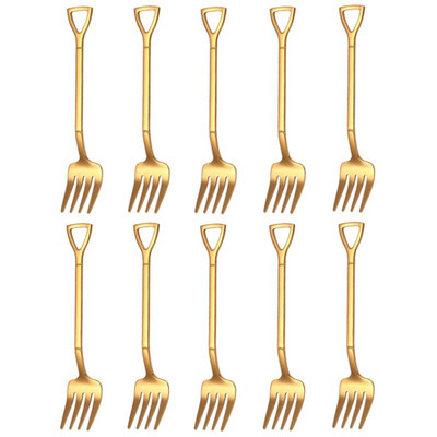 10 vnt Creative Shovel šakutės šaukštas 304 nerūdijančio plieno šakutė ledų desertas kavos šaukštas vaisių šakutė arbatinis šaukštelis maišymo šaukštas