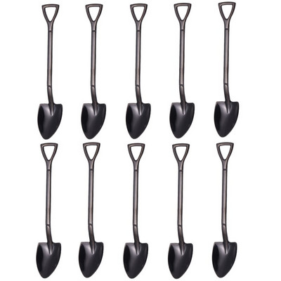 10 vnt Creative Shovel šakutės šaukštas 304 nerūdijančio plieno šakutė ledų desertas kavos šaukštas vaisių šakutė arbatinis šaukštelis maišymo šaukštas