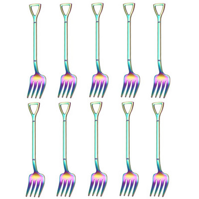 10 vnt Creative Shovel šakutės šaukštas 304 nerūdijančio plieno šakutė ledų desertas kavos šaukštas vaisių šakutė arbatinis šaukštelis maišymo šaukštas