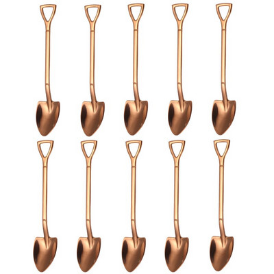 10 vnt Creative Shovel šakutės šaukštas 304 nerūdijančio plieno šakutė ledų desertas kavos šaukštas vaisių šakutė arbatinis šaukštelis maišymo šaukštas